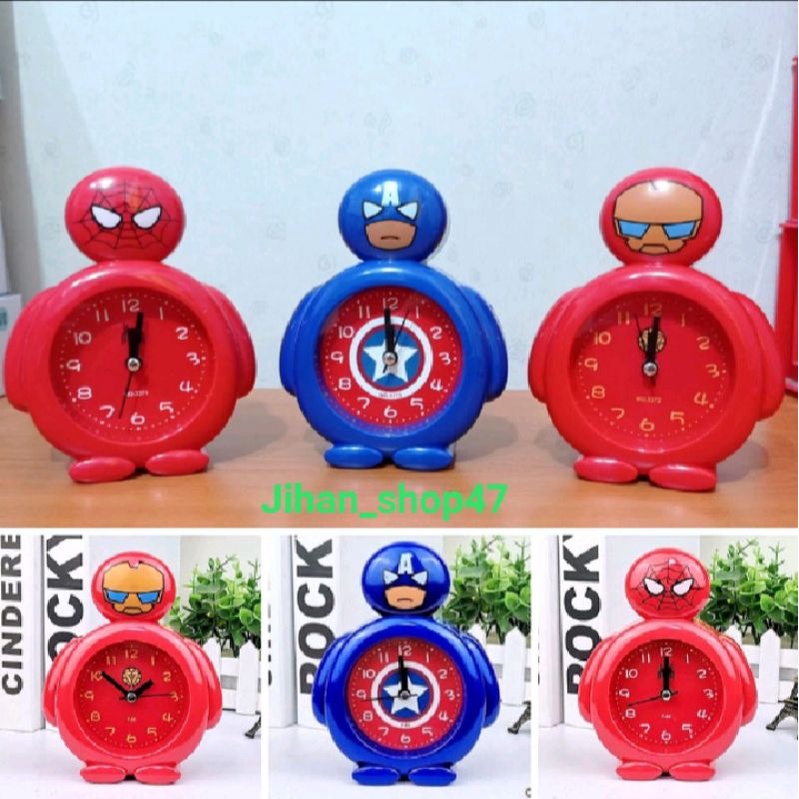 Jam Beker Alarm Biasa Karakter Marvel Spiderman Free Battrey