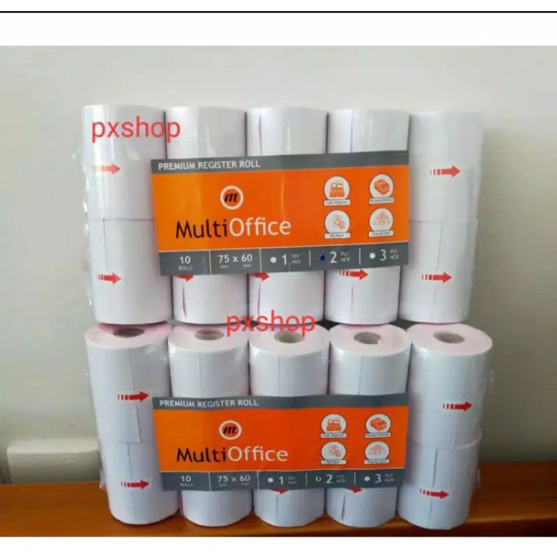 

Kertas Struk Kasir / Kertas Roll Register / Kertas roll 75 x 60 - 2ply