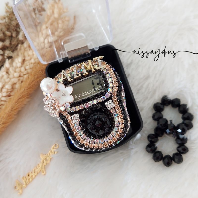 Nisa Aydrus - Black Silver Mocca Tasbih Digital Swarovski Cantik