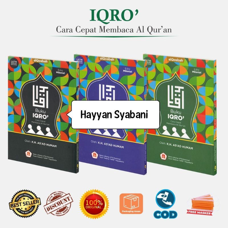Buku Iqro Iqra Milenial Cara Cepat Membaca Alquran A5 Full Colour Al Qosbah