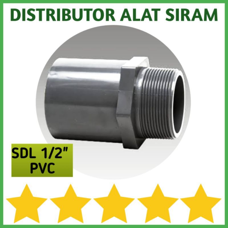 SOCK DRAT LUAR 1/2 INCH AW PVC FAUCET SDL 0.5 INCI SOCKET SOCK MALE SPRINKLER KONEKTOR PVC SPRINKLER