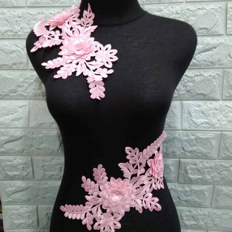 bordir pasangan | bordir bunga | bordir tempel | bordir dua bunga | bordir pinggang