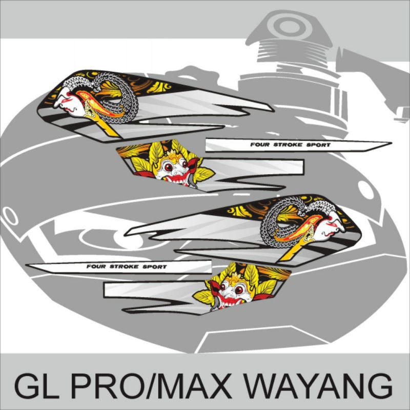STIKER STRIPING DECAL VARIASI DAN LAMINASI HONDA GL PRO MODEL WAYANG