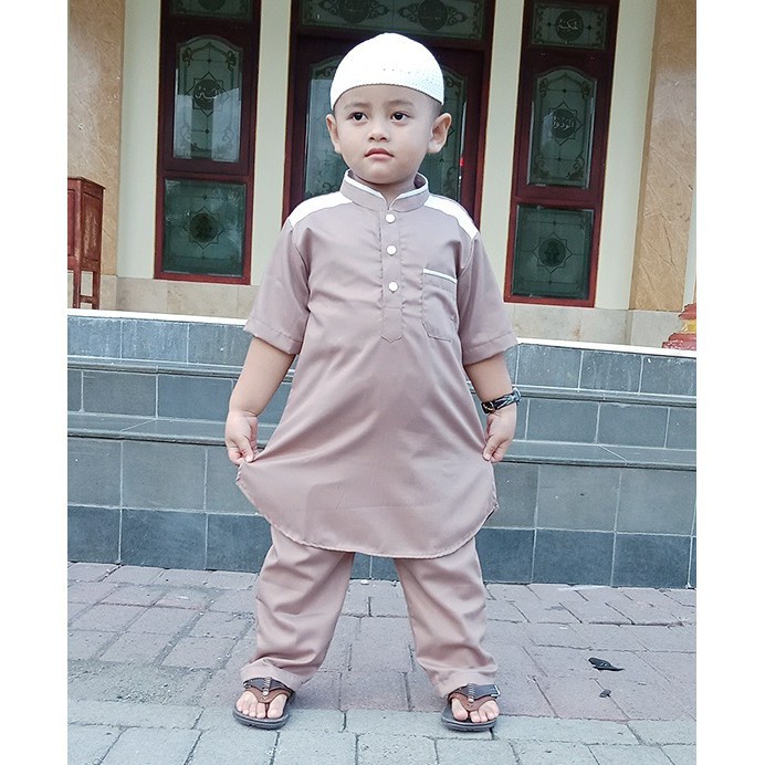 Setelan Baju Koko Anak Bahan Katun  Baju Muslim Anak Laki-Laki Size S M L XL