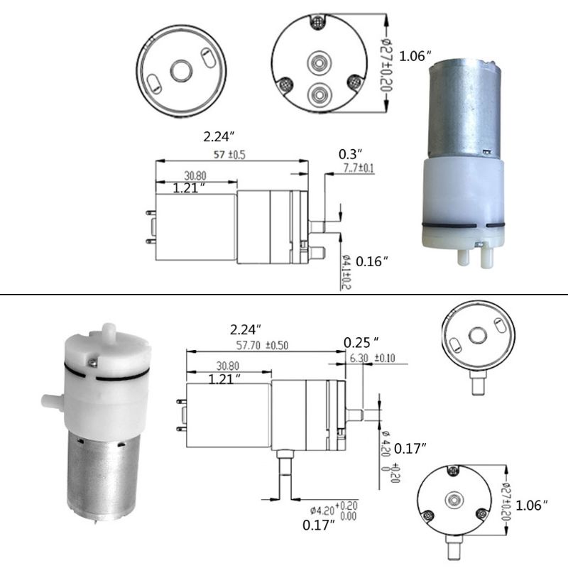 Cre Pompa Vacuum Udara Elektrik Micro Diafragma Dc 12v 370 Diy