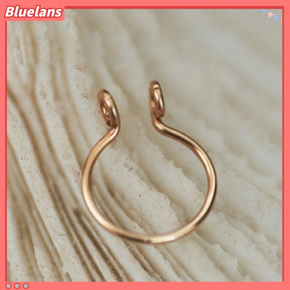 Bluelans Fashion Thin Brass Non-Piercing Loop Open Nose Ring Women Jewelry Charm Decor