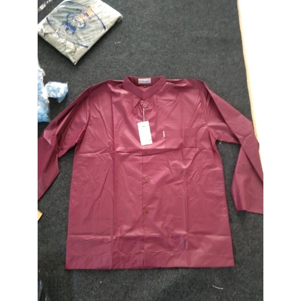 GROSIR Baju Koko As Shahih Polos Lengan Panjang Saku Samping Bahan Mengkilap Kokoh Haibah Habaib Habib Ammu Original Collection Pria Dewasa Terbaru Taqwa Kazimi El rumi Al mia Murah Putih Hitam Atasan Muslim Pria Fasion Pakaian Muslim Pria Tangan Panjang-4