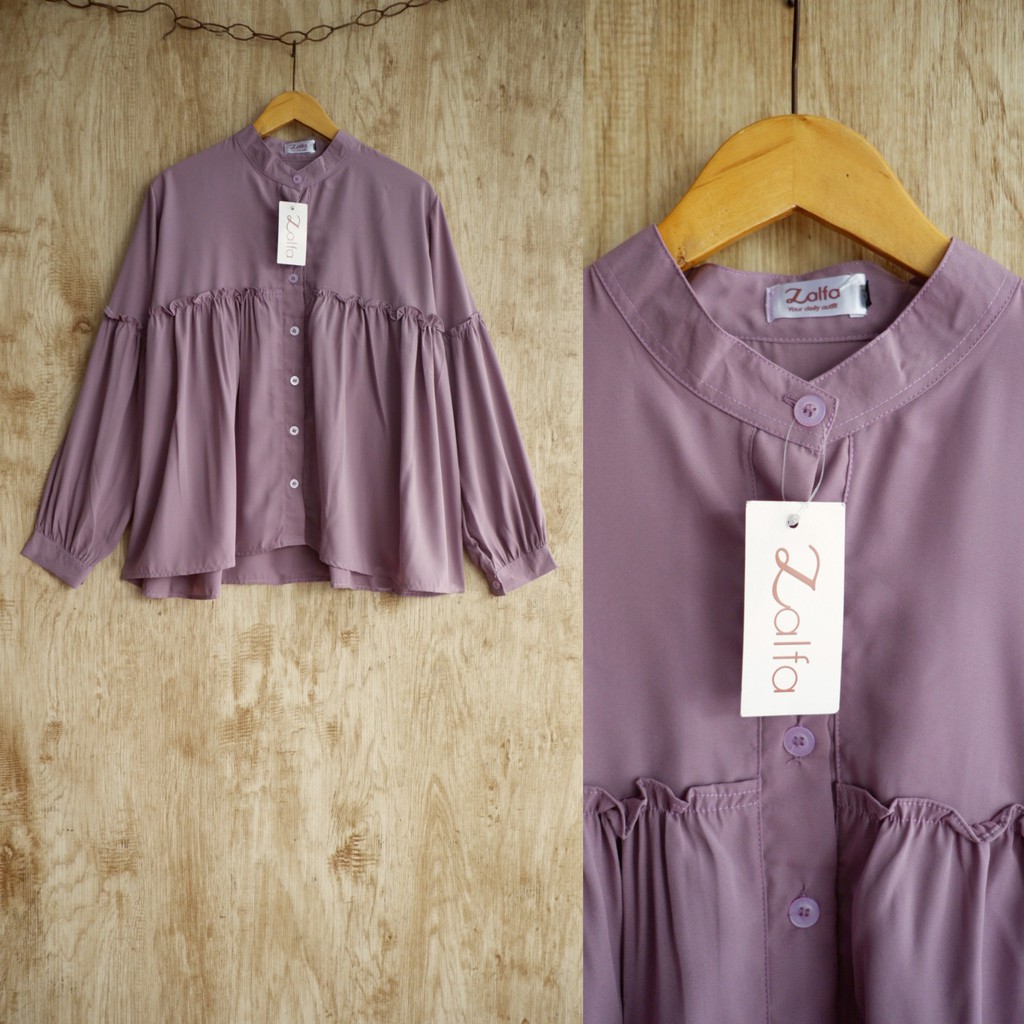 AMIRA BLOUSE by ZALFA OUTFIT / blouse polos / blouse wanita murah-Softlylac