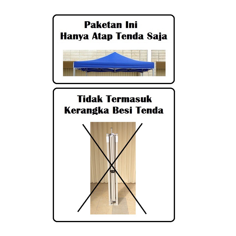 Terpal Atap Tenda Lipat 3x3 Buat Tenda Besi Putih (Tidak Termasuk Kerangka Besi Tenda)