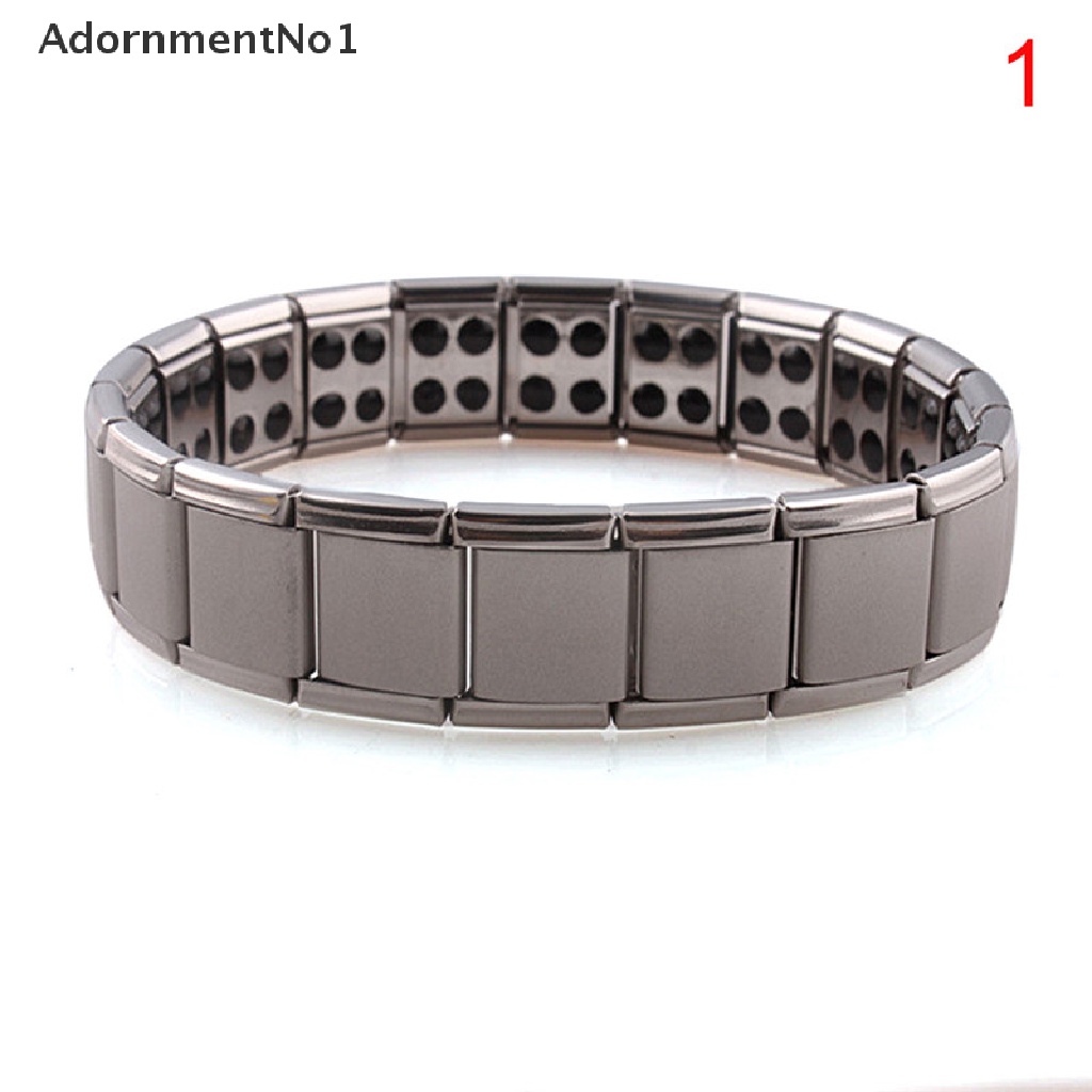 (AdornmentNo1) Gelang Tangan Elastis Bahan Titanium Steel Untuk Kesehatan Pria / Wanita