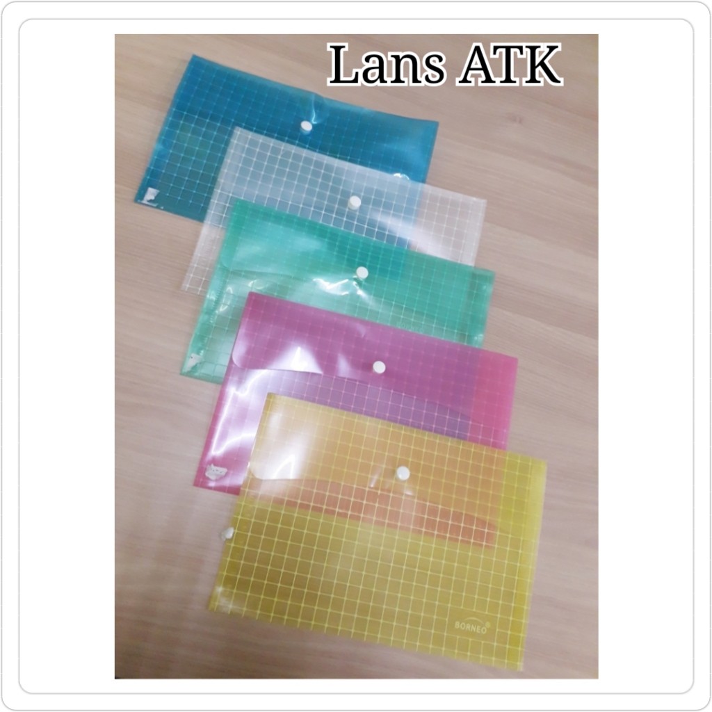 

Borneo smart pocket A5 motif kotak map kancing kecil