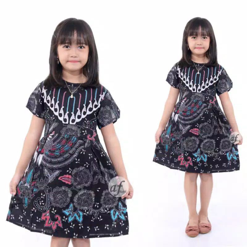 Dress batik Anak 2 sampai 10 Tahun - Baju batik Anak Perempuan Harga Grosir