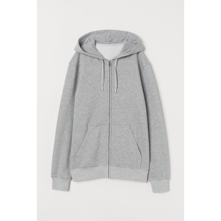 Jaket Hoodie Wanita Polos Oversize Lengan Panjang Babyterry-Abu