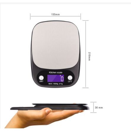 TOSERBA_EMAK - Digipounds Timbangan Dapur Digital Kitchen Scale 10kg 1g - Z3S - Gray