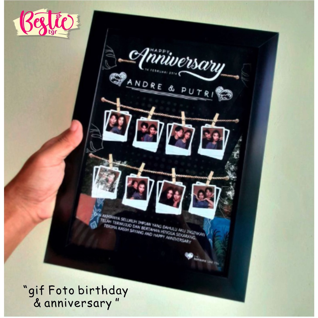 Jual Gift Ultah Kado Ulang Tahun Cetak Foto Plus Bingkai Kaca