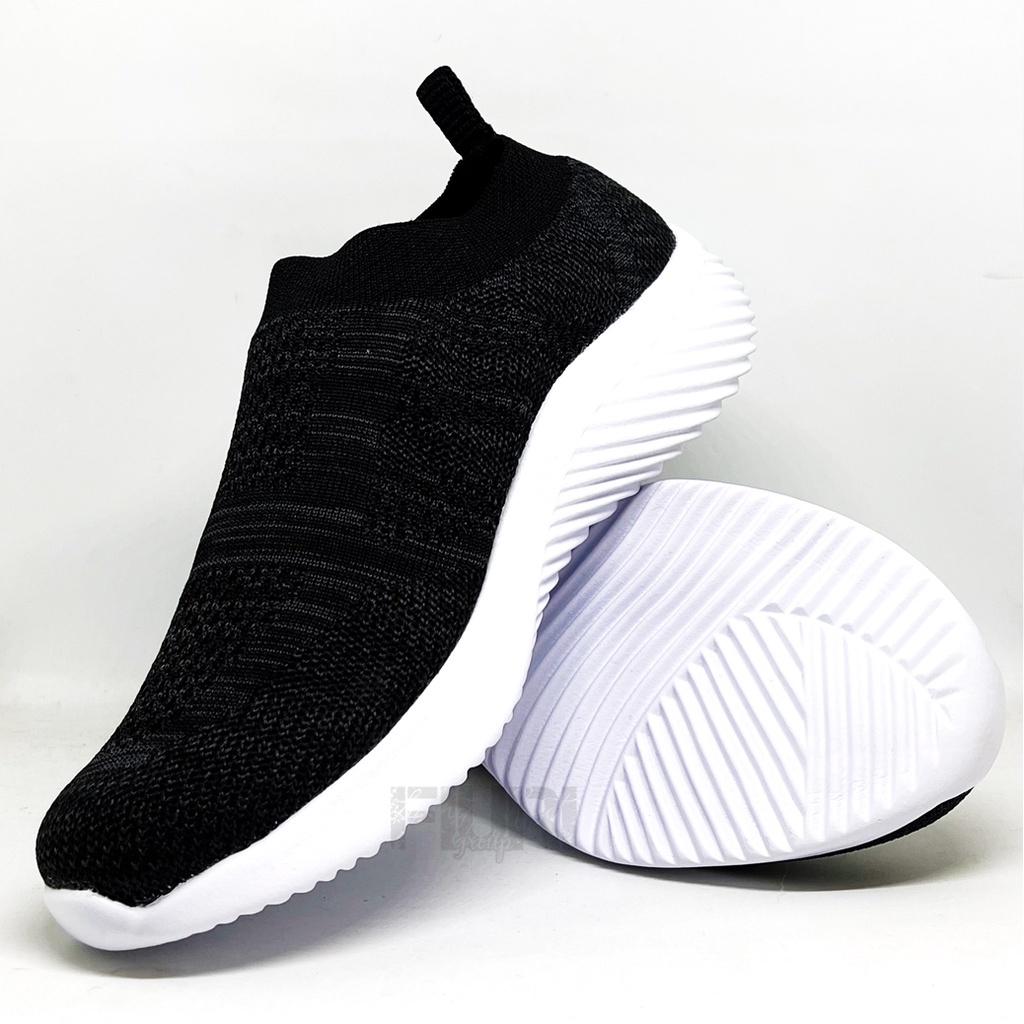 FIURI - Ando Original - MAURIZO 39-43 Hitam Putih - Sepatu Sneakers Pria - Sepatu Olahraga Pria - Sepatu Knit Rajut Pria - Sepatu Jogging Pria - Sepatu Sport - Sepatu Slip On Pria - Sepatu Kets Pria - Sepatu Kaos Kaki - Sepatu Bernafas - epatu Cowok