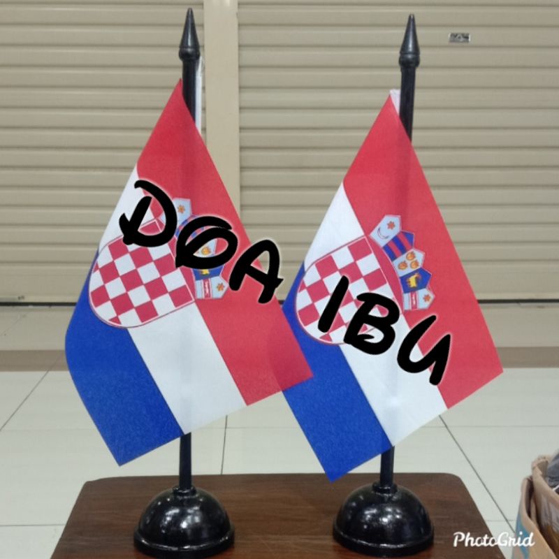 

best seller tiang kayu meja+bendera CROASIA ready stock
