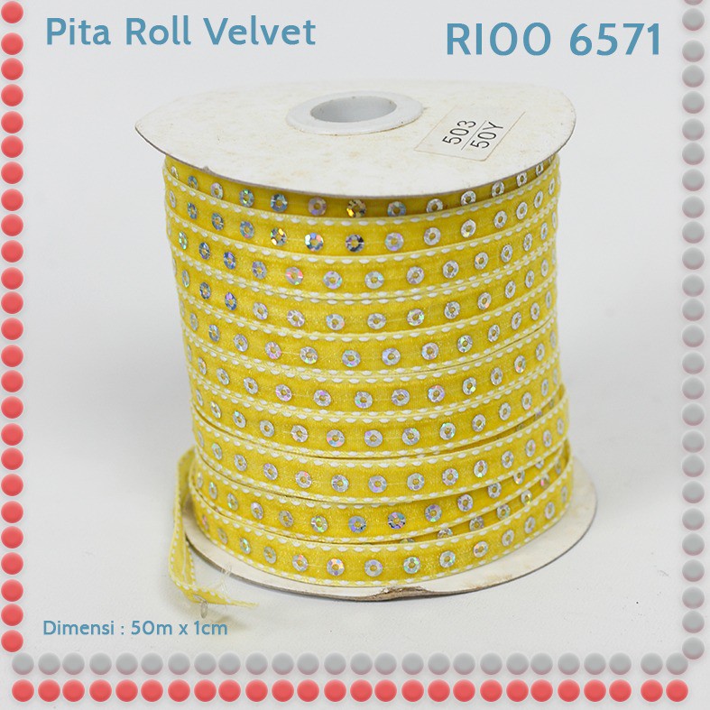 Pita Roll Velvet 1cm RI006571 - 9 Pilihan Warna