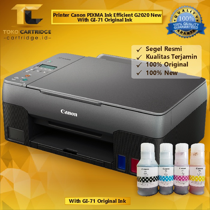 Printer Canon PIXMA Ink Efficient G2020 (Print - Scan - Copy) New Plus Tinta Original