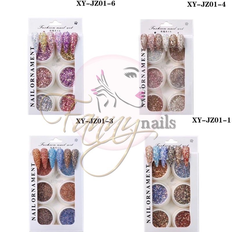 GLITTER NAILART PREMIUM QUALITY JAPAN GLITER NAIL ART MIX SIZED GLITTER MEWAH TIDAK PASARAN