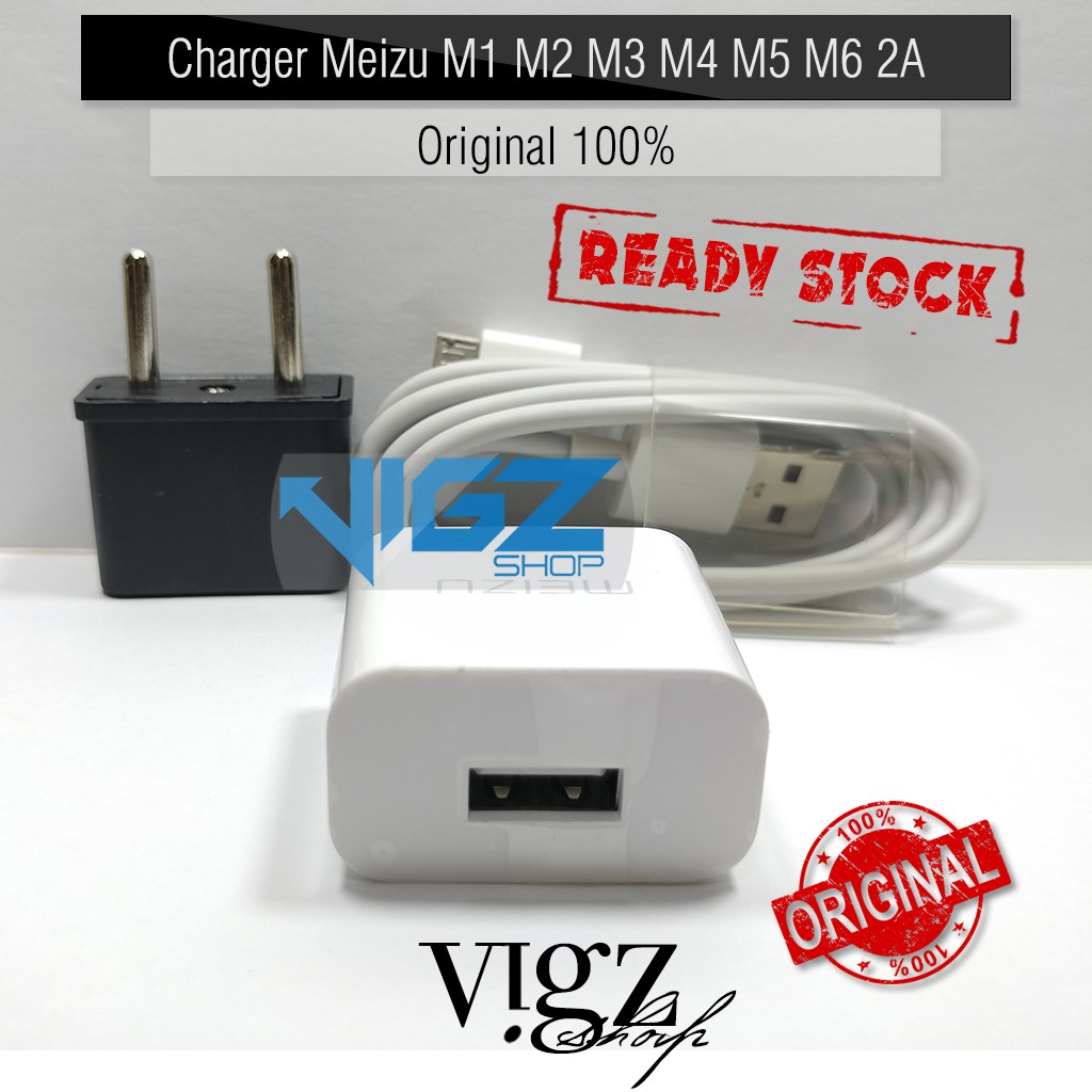 Charger Meizu M1 M2 M3 Note M4 M5 Note M6 Ouput 2A Original 100%