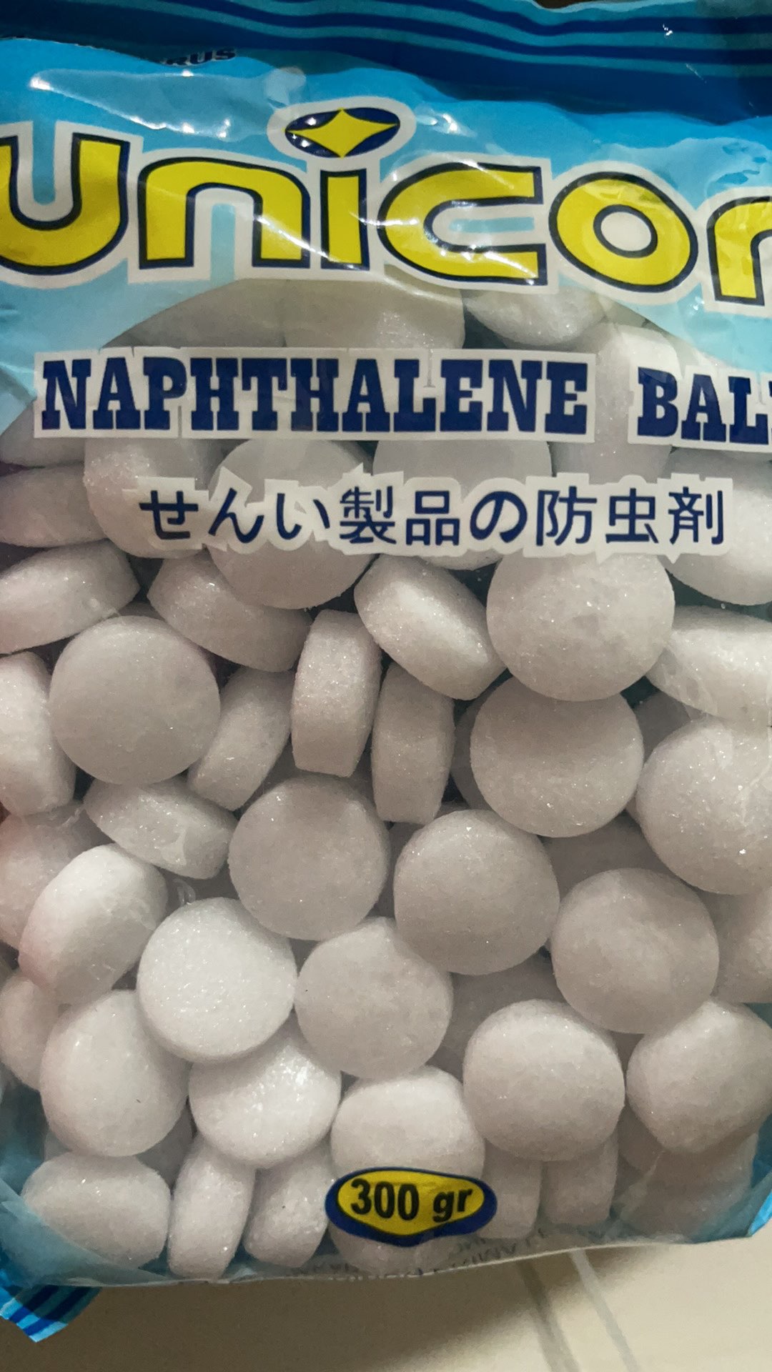 Kapur Barus/ Kamper Unicon Naphthalene Ball 300gr Putih ( 1 Bag )