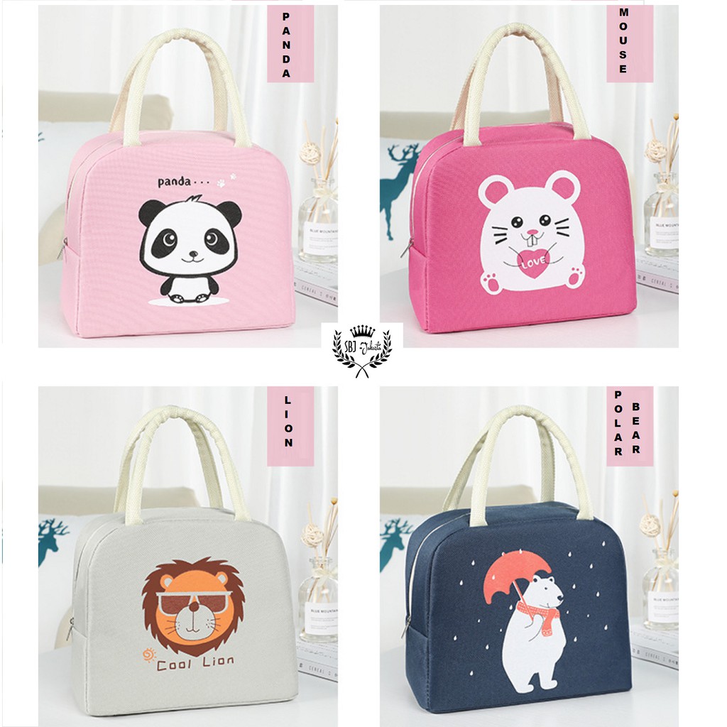 TAS BEKAL INSULATED LUNCH BAG RANTANG TAHAN PANAS DINGIN FUNNY ANIMAL