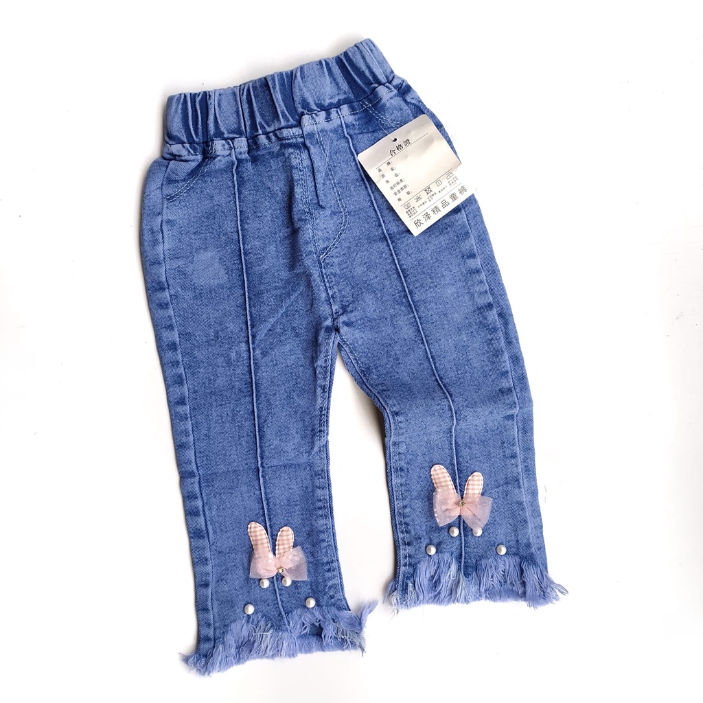 Celana Jeans Import Mutiara Rawis Anak Perempuan Cewek 2 3 4 5 6 Tahun Premium