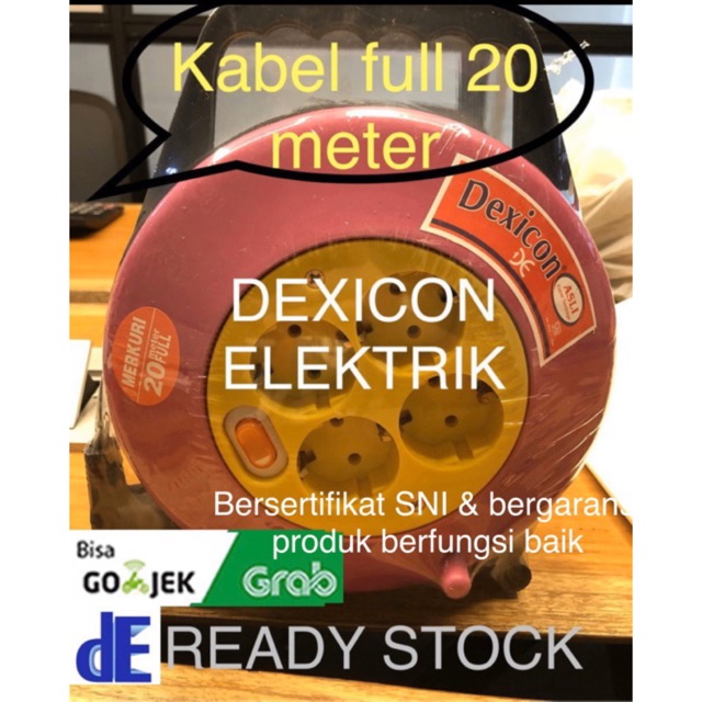 Kabel roll 20 mtr/box kabel Merkuri/kabel gulungan/colokan listrik/stop kontak/roll sambungan kabel