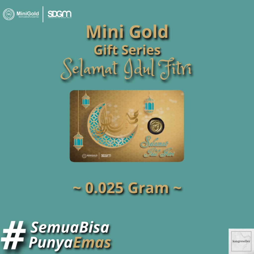Mini Gold Idul Fitri 0,025 Gram Gift Series Hadiah Emas Mini Logam Mulia Kecil 24 Karat 0.025 Gr