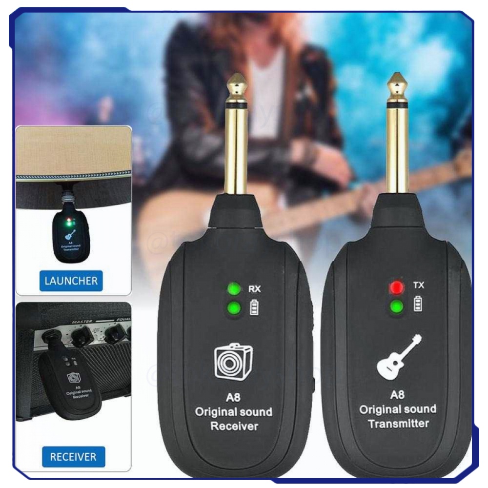 UHF Wireless System Gitar Transmitter Receiver - A8