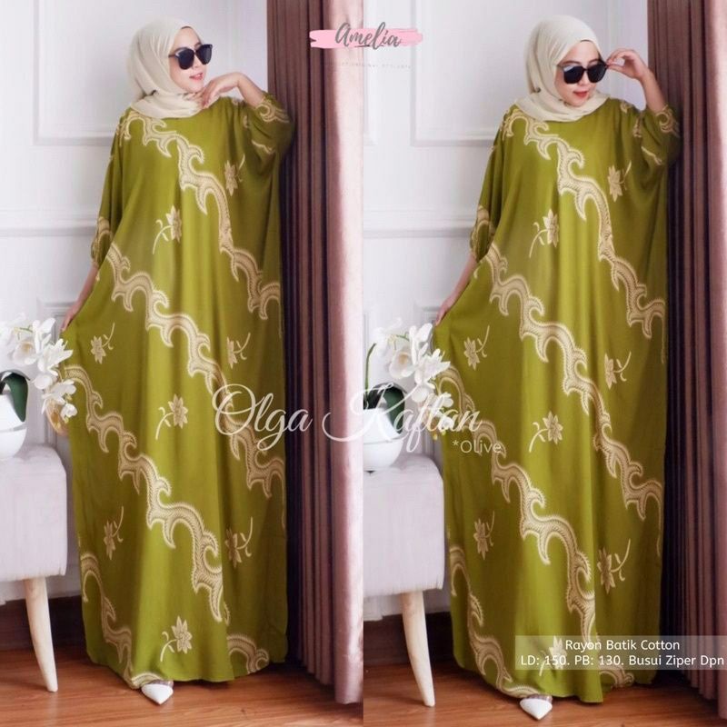 Olga Kaftan - Gamis Olga Kaftan - Longdress Kaftan Jumbo Baju Wanita Dress