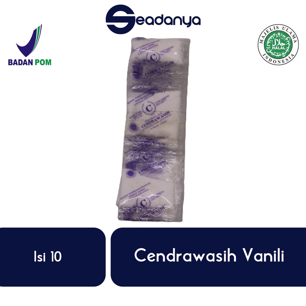 

Perisa Vanili Cendrawasih 1 pak ( isi 100 pcs) -Halal MUI & BPOM