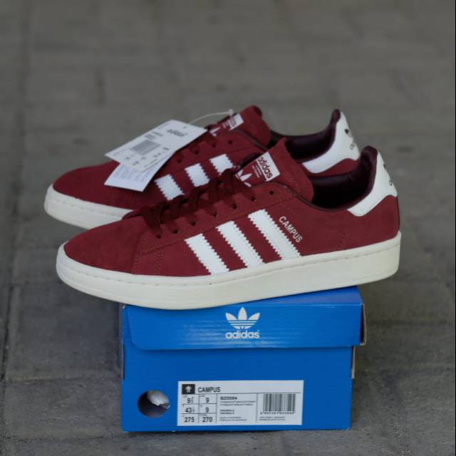 ADIDAS CAMPUS MAROON WHITE ORIGINAL BNIB