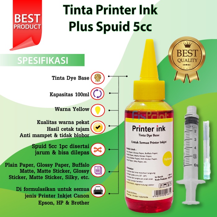 Paket Tinta Printer Ink 100ml Plus Spuid 5ml 5cc Refill Cartridge CNON 745s 746s XP 682 680