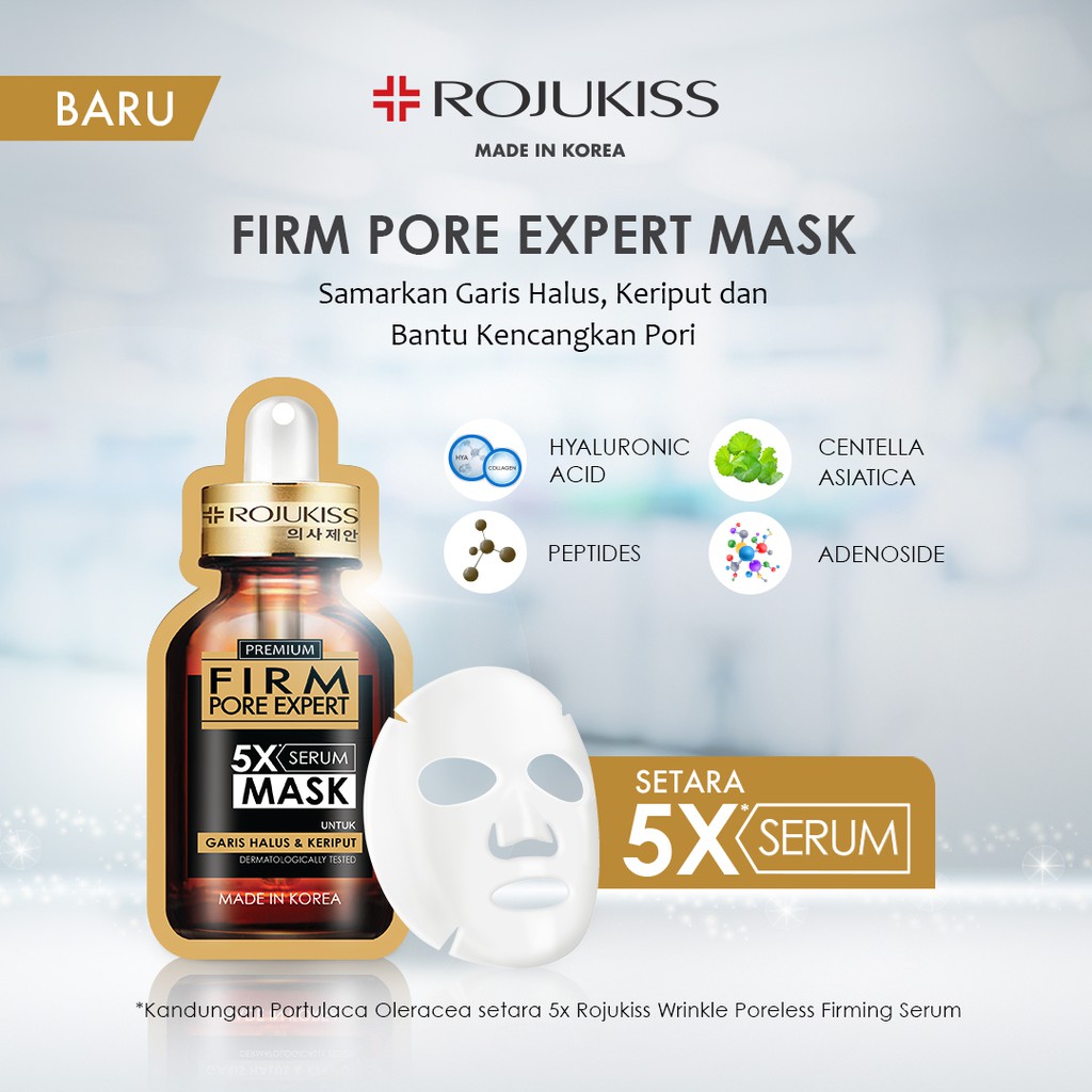 Rojukiss Firm Pore Expert 5X Serum Mask Menyamarkan Garis Halus Kulit Terasa Lembut