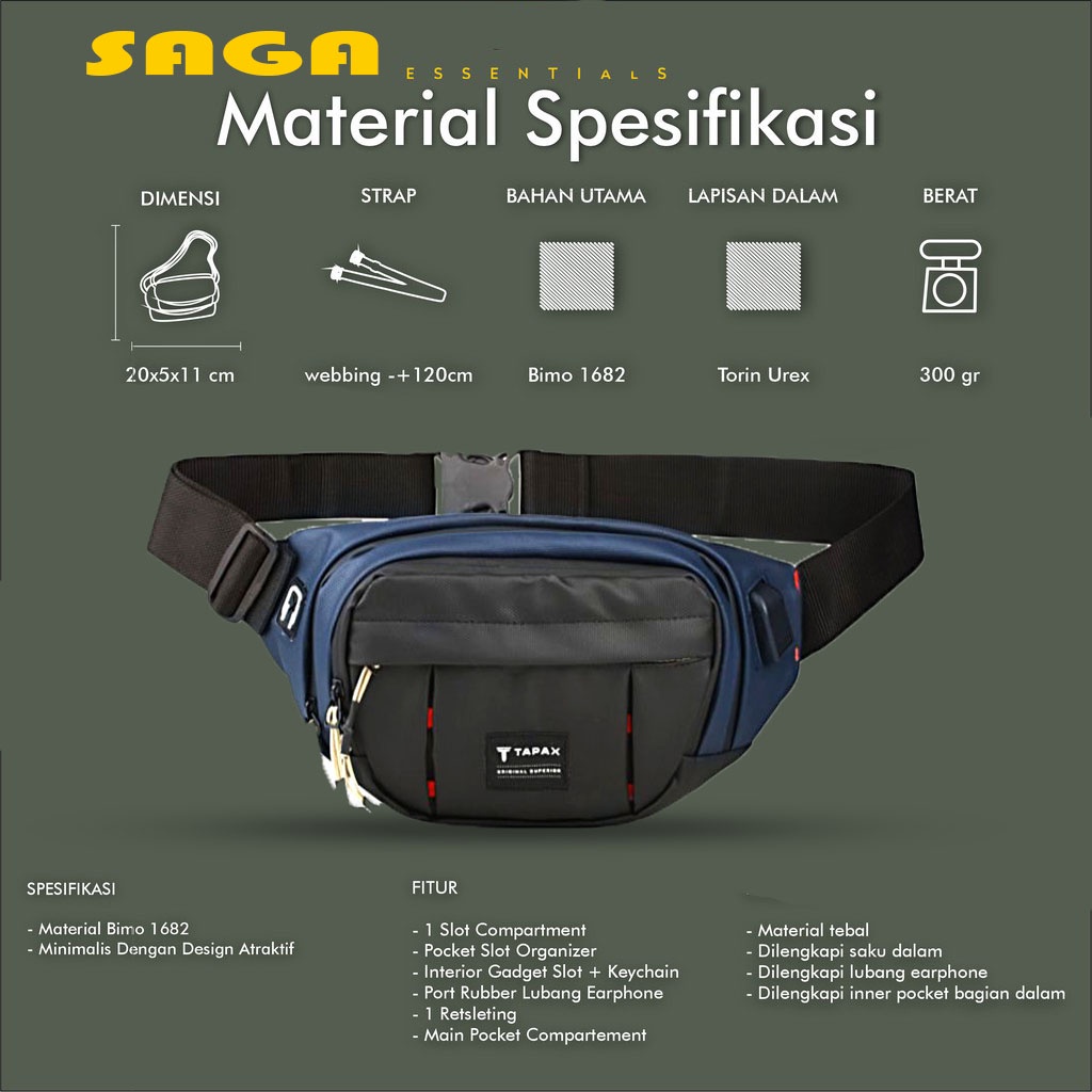 Waistbag SAGA geming on tapax usb