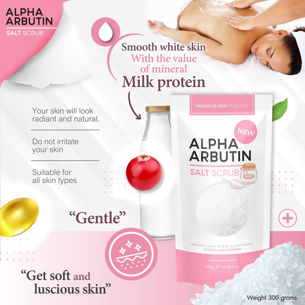 [COD] NEW Body Shower Alpha Arbutin Whitening I Lulur Dengan Kandungan Scrub dan Garam Mandi AMPUH Memutihkan Badan BPOM 100% Original