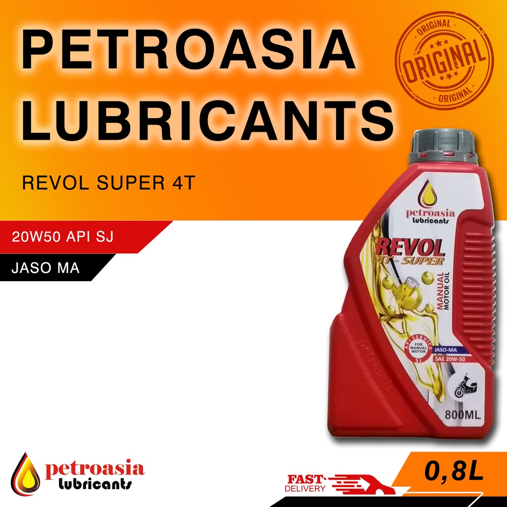 Petroasia Revol 4T - Super SAE 20W50/API-SJ/JASO-MA 0,8L SNI