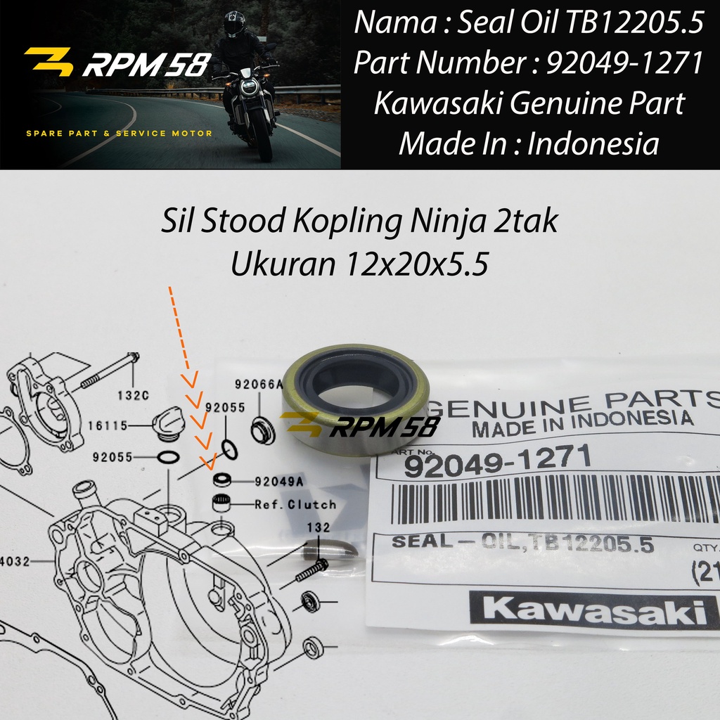 Sil Stood Stut Kopling Kawasaki Ninja 2tak ORIGINAL 92049-1271