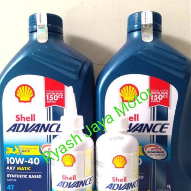 Paket Ganti oli 2btl Shell Ax7 Matic 1ltr + 2 Gardan shell For X-Max /N-max