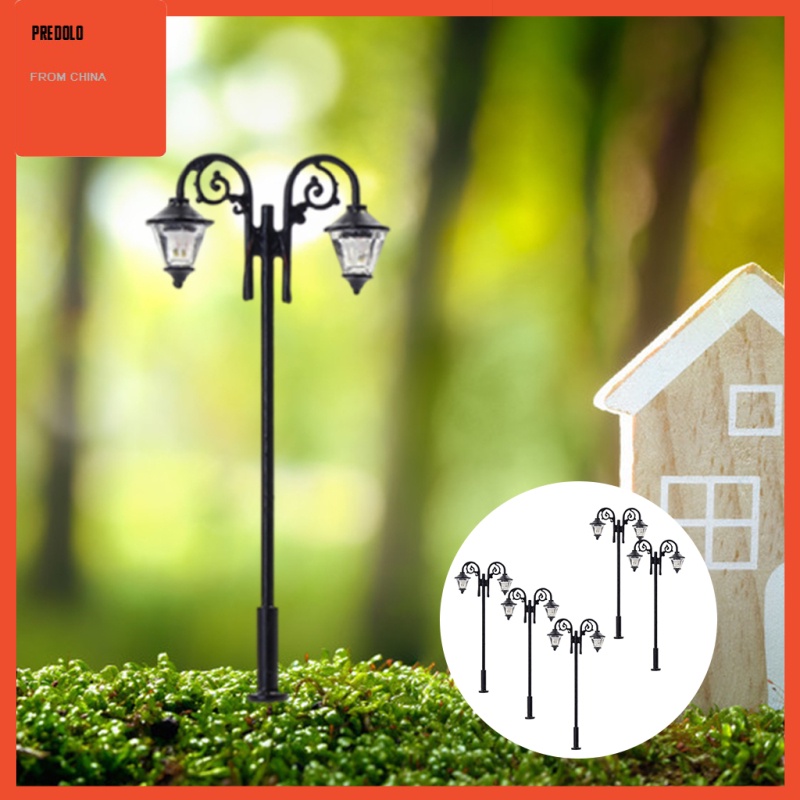 5pcs Ornamen Lampu Jalan Taman Mini Ho 1 / 87 3v Untuk Dekorasi Layout