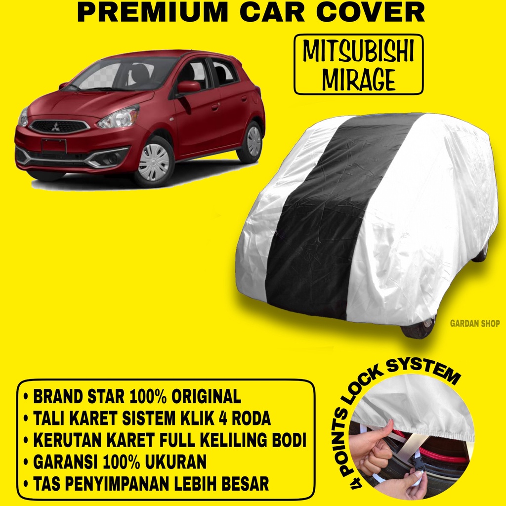 Body Cover MITSUBISHI MIRAGE SILVER HITAM Penutup Bodi Mobil Mitsubishi Mirage Waterproof PREMIUM