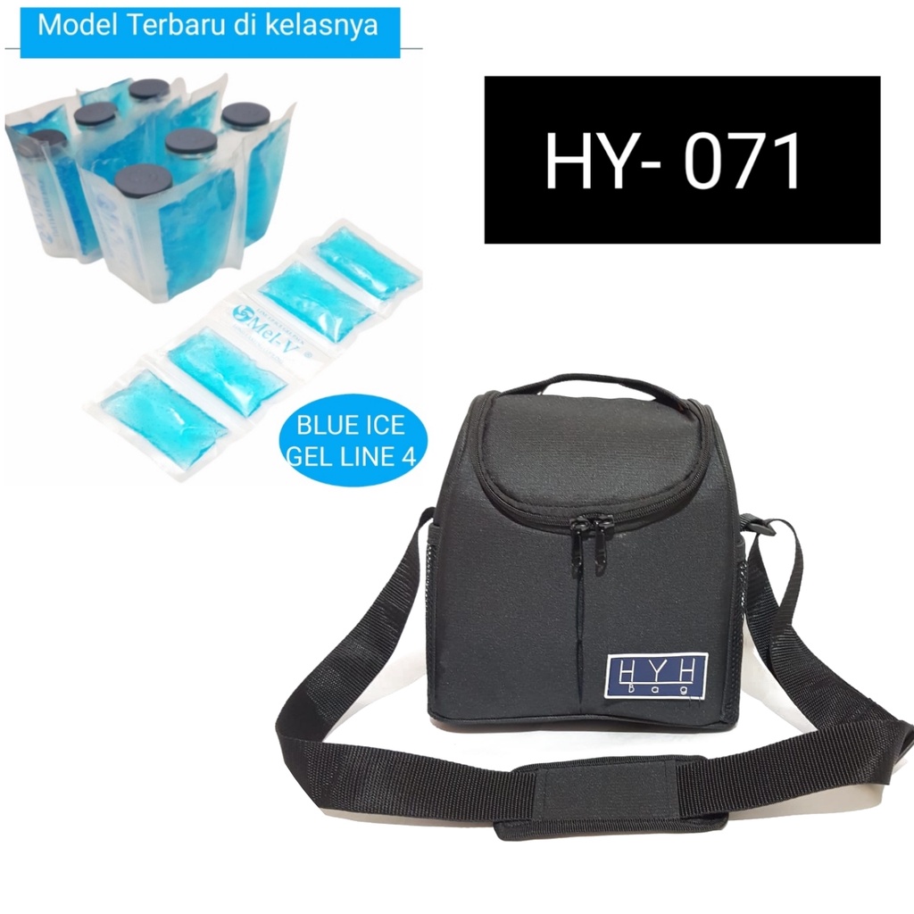 HY-071  COOLER BAG   HYH  + 6 BOTOL ASI + 2 HANGER ICE GEL LINE ISI 4   / TAS PERLENGKAPAN ASI ASIP TAS BAYI