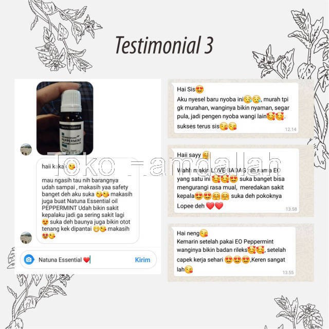 Peppermint Essential Oil Minyak Essensial Atsiri Aroma Terapi EO Diffuser Difuser Humidifier