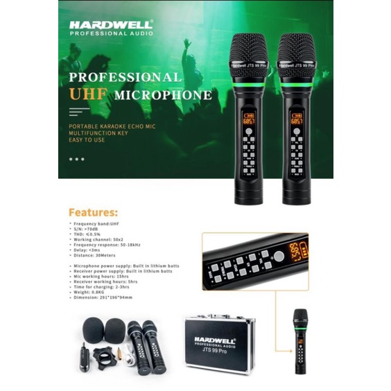 Mic Profesional wirelles JTS 99 / JTS99 pro Original HARDWELL