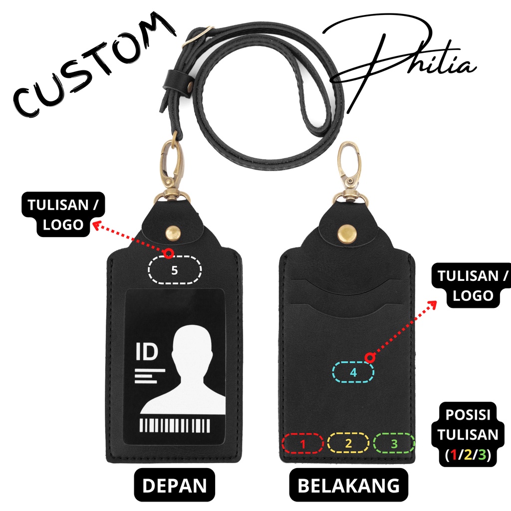 

NAME TAG KULIT GRAFIR / ID CARD LANYARD KULIT GRAFIR/ NAME TAG HOLDER CUSTOM / ID CARD HOLDER KULIT CUSTOM QUICK