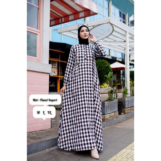GAMIS CASUAL TERBARU TATU ORIGINAL FLANEL KOTAK KOTAK / GAMIS TERLARIS / FLANEL KOTAK KOTAK