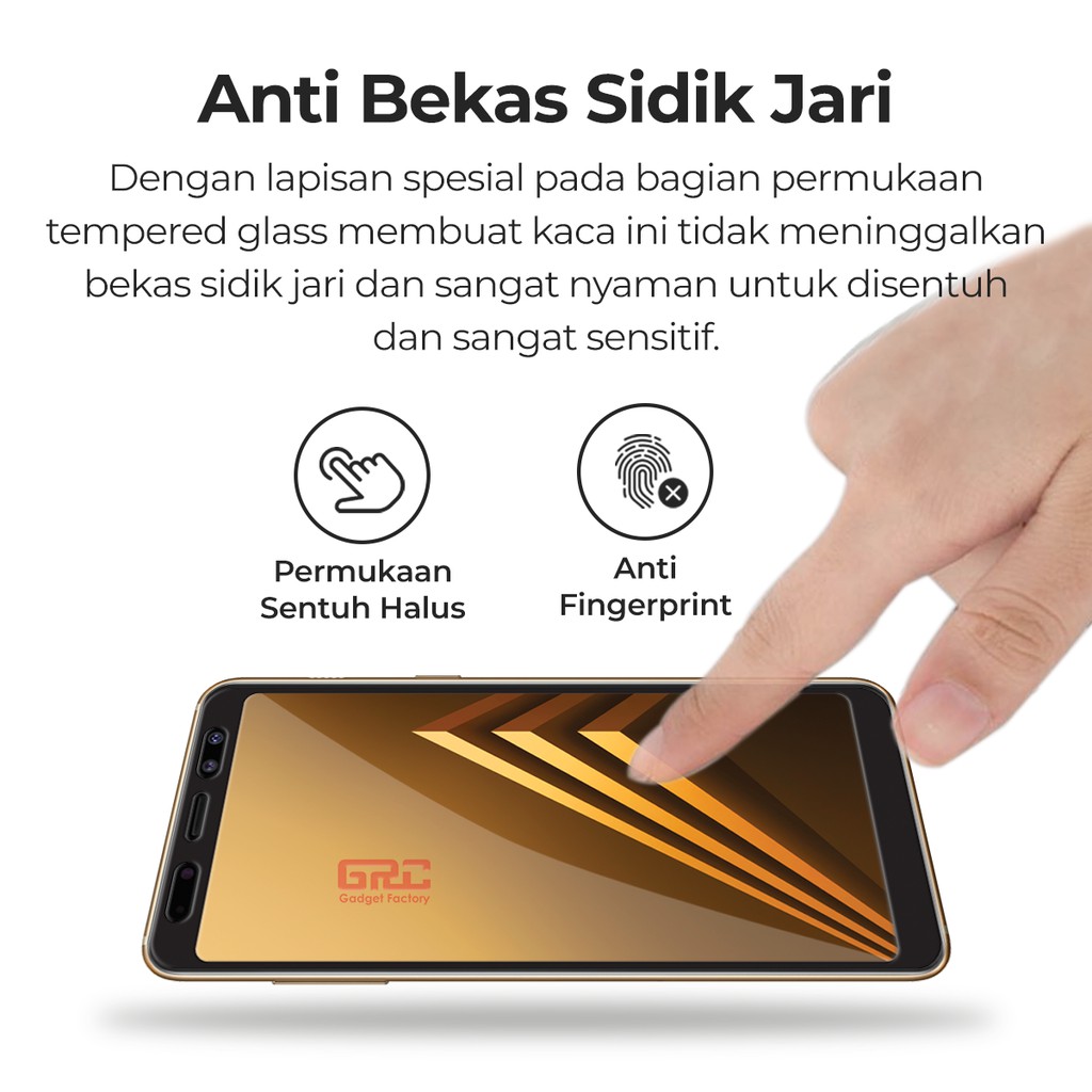 Tempered Glass SAMSUNG Galaxy A8 Plus HOGO Full Cover Anti Gores Kaca