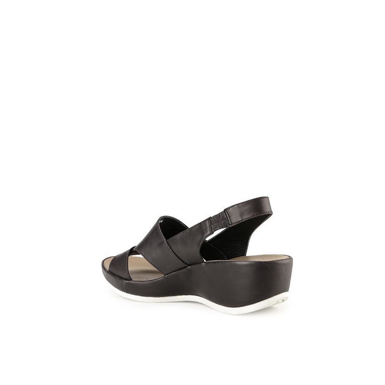 SANDAL WEDGES KULIT HUSH PUPPIES WANITA ORIGINAL TERBARU HITAM HW48